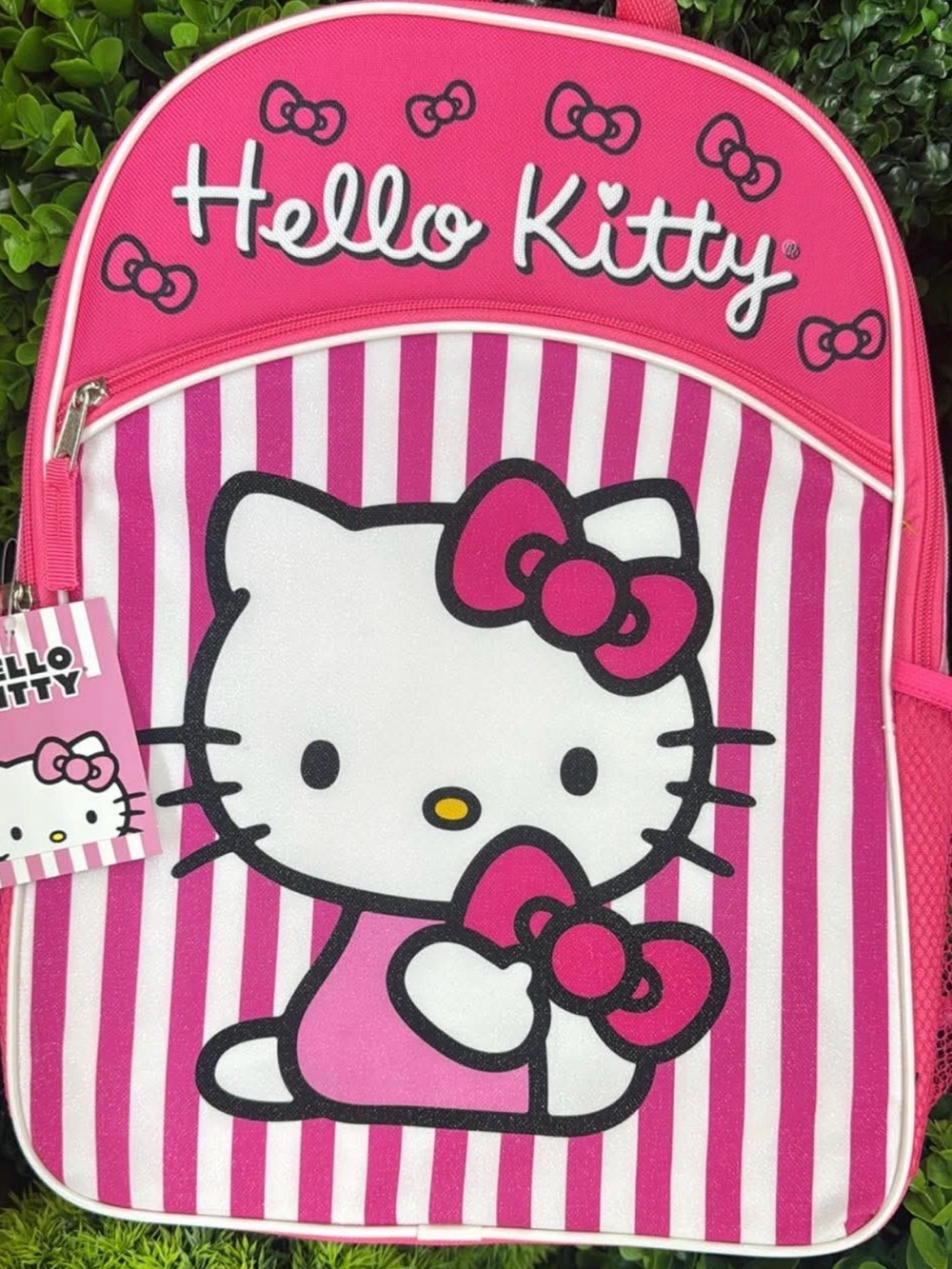 Hello Kitty Pink & White Striped Kids Backpack